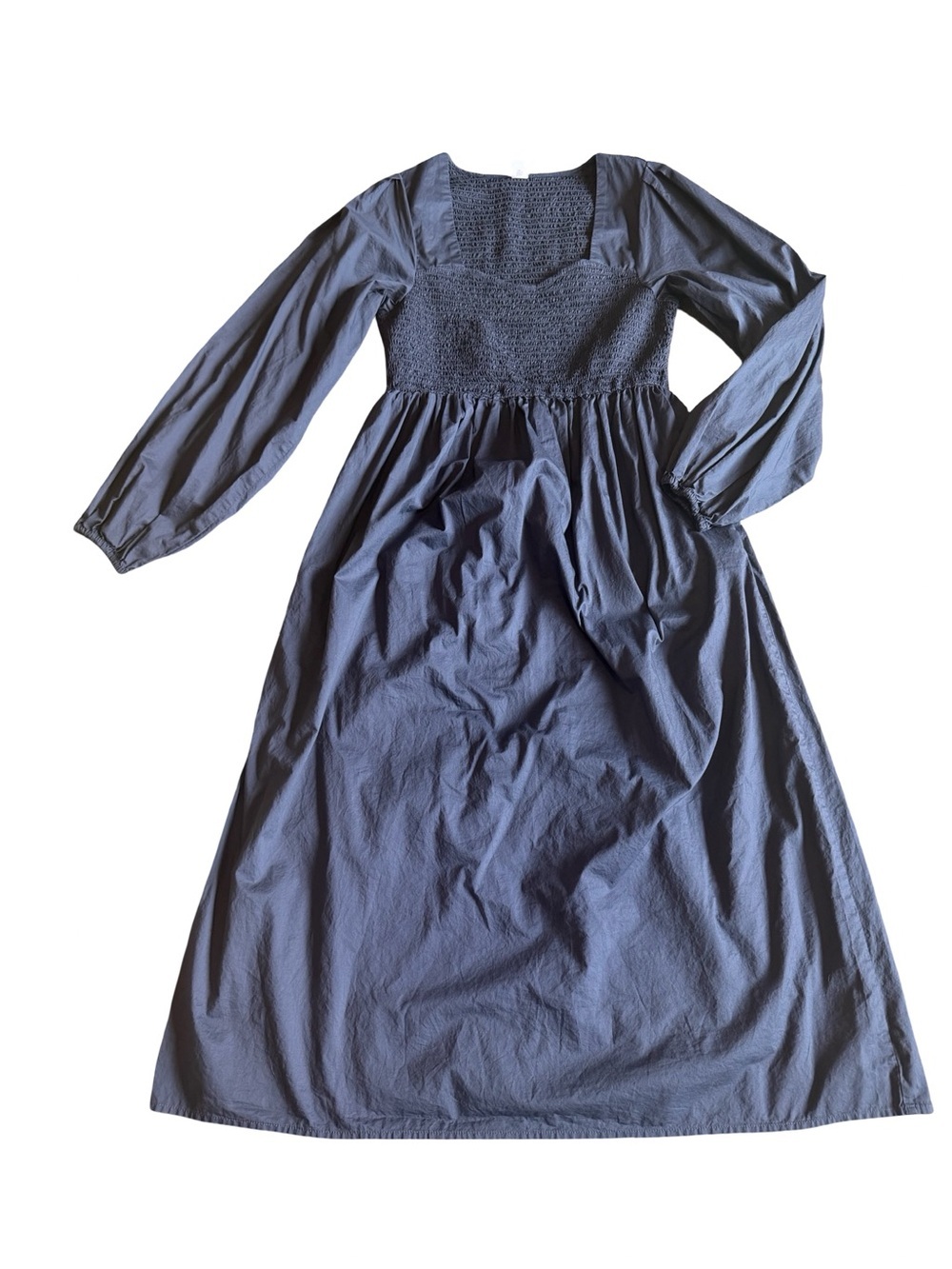 Old Navy Smocked Top Midi Length Dress Long Sleeve Cotton Cottage Size Medium